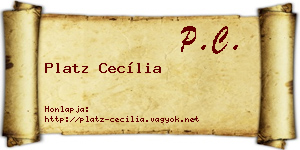 Platz Cecília névjegykártya